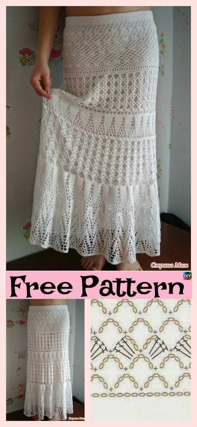 8 Beautiful Crochet Summer Skirt Free Patterns - DIY 4 EVER