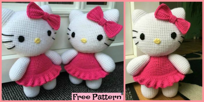 Adorable Crochet Hello Kitty - Free Pattern - DIY 4 EVER