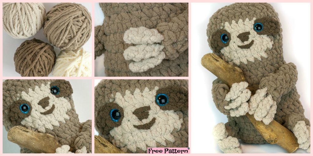 diy4ever-Adorable Crochet Spike Sloth - Free Pattern