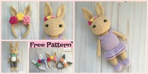 diy4ever-Beautiful Crochet Bunny Headband - Free Pattern