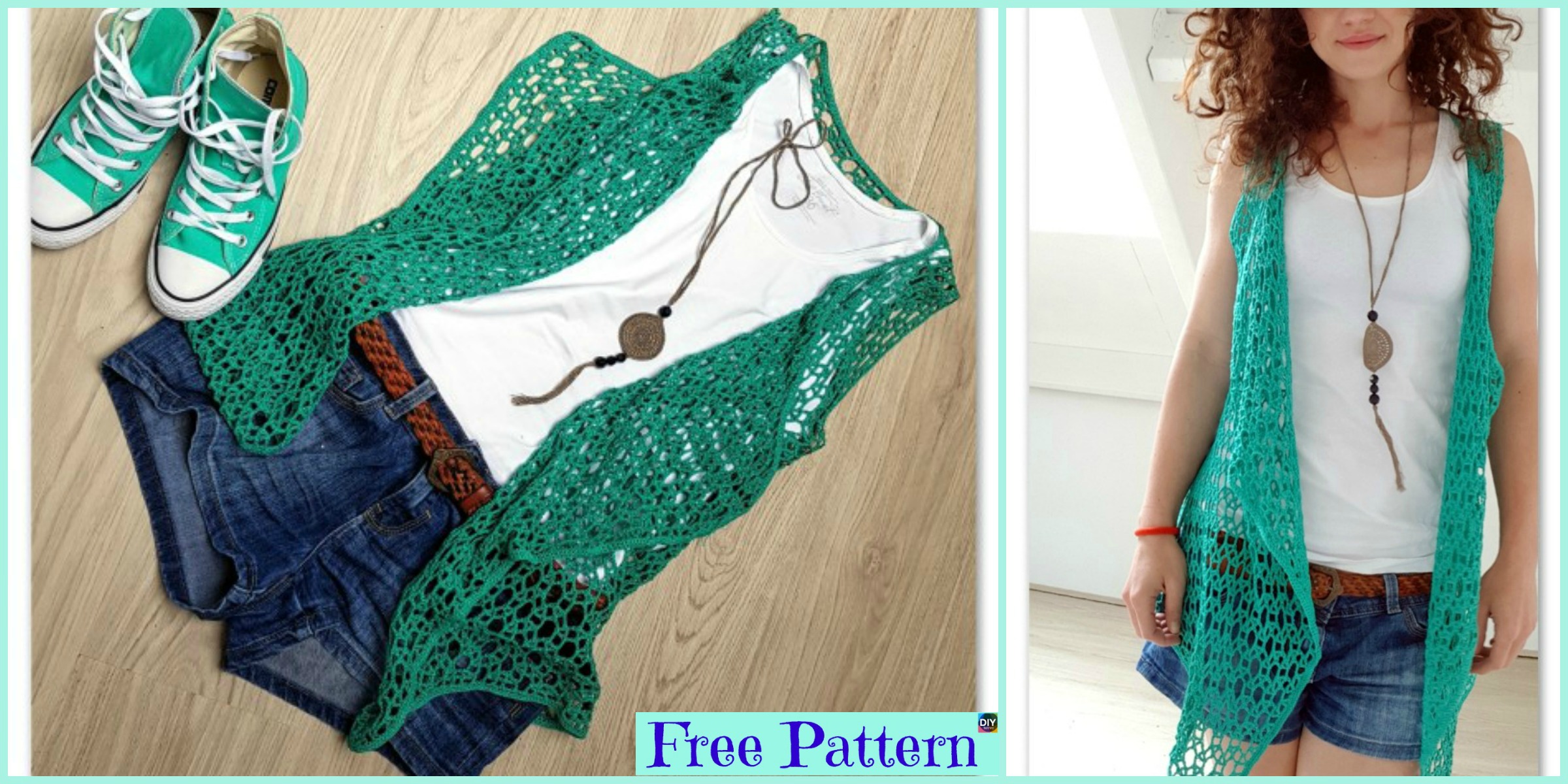 Beautiful Crocheted Summer Vest – Free Pattern