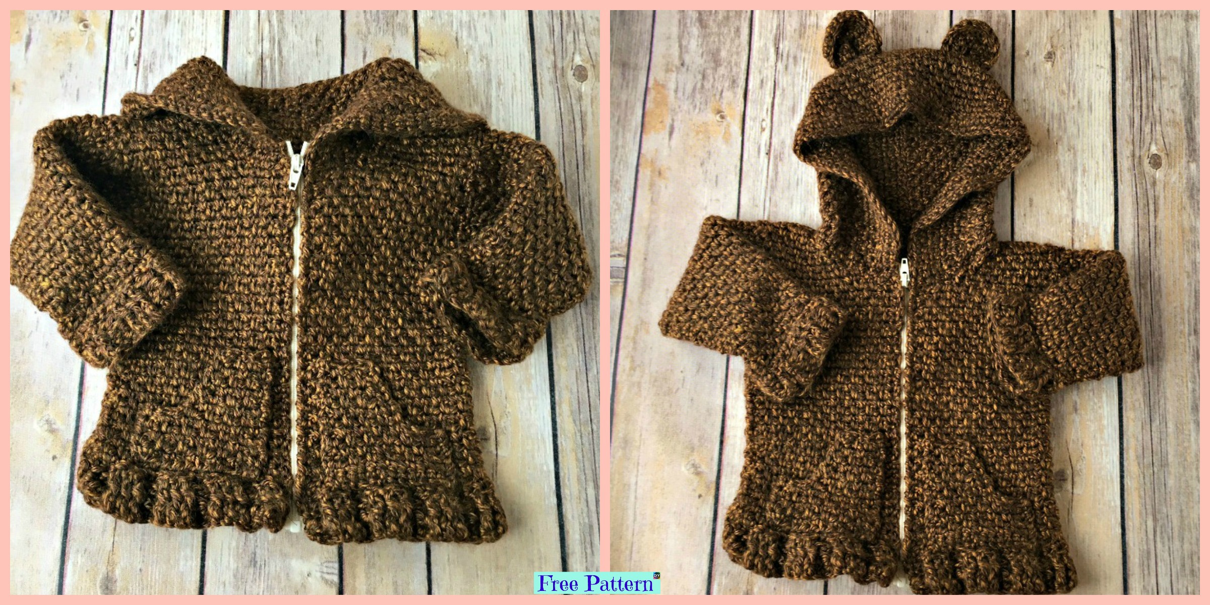 Crochet Baby Bear Cardigan – Free Patterns