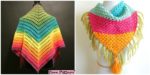 diy4ever- Crochet Rainbow Triangle Scarf - Free Pattern