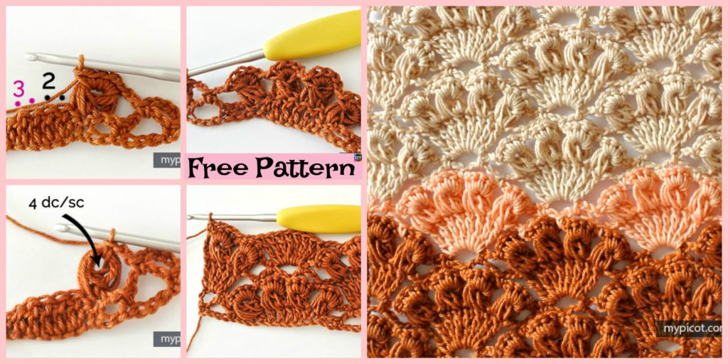diy4ever-Crochet Shell Stitch Tutorial - Free Pattern