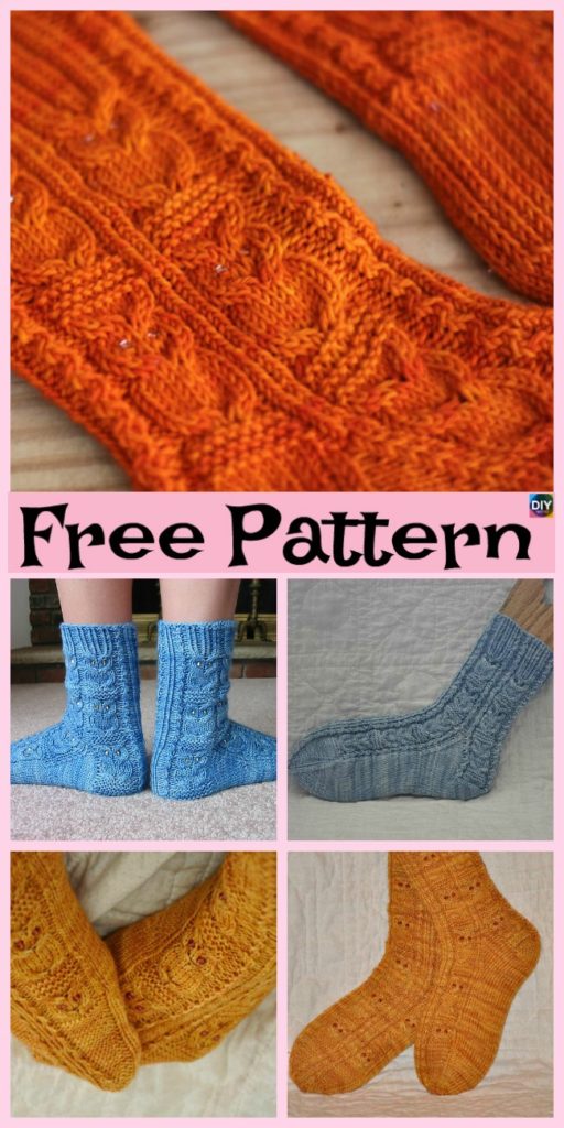 Cute and Unique Knitted Owl Socks - Free Pattern - DIY 4 EVER