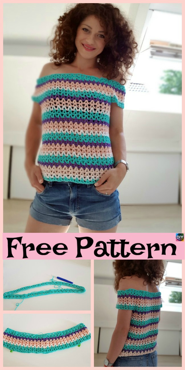Pretty Crochet Summer Blouse - Free Pattern - DIY 4 EVER