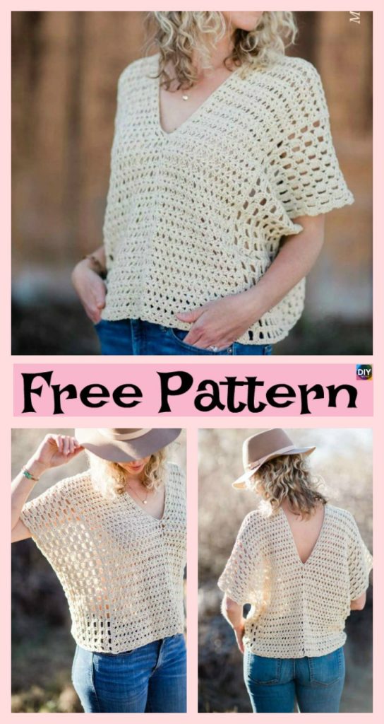 Stylish Crochet Summer Top - Free Patterns - DIY 4 EVER