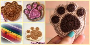 diy4ever- Super Cute Crochet Paw Print - Free Patterns