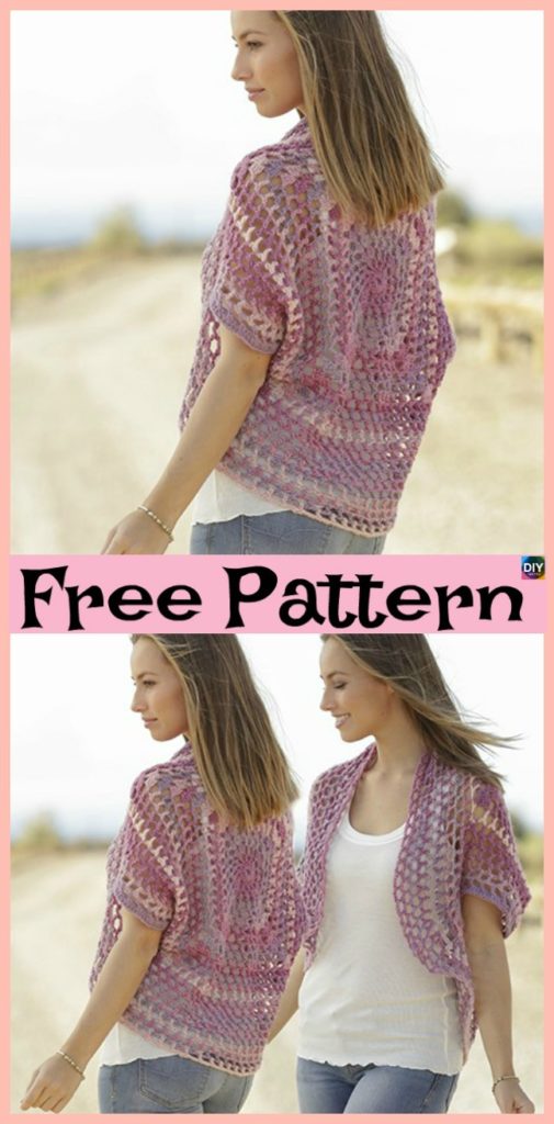 15 Unique Crochet Circular Jacket Free Patterns - DIY 4 EVER