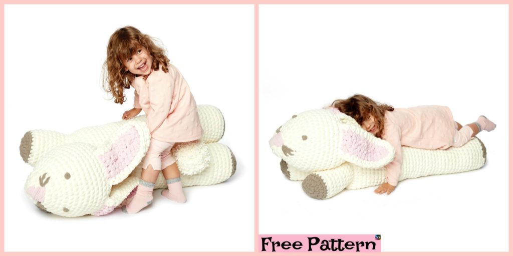 diy4ever- Crochet Bunny Floor Pillow - Free Pattern