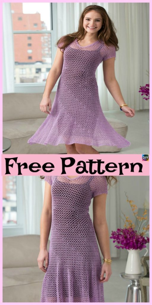 Beautiful Crochet Flare Dress - Free Patterns - DIY 4 EVER