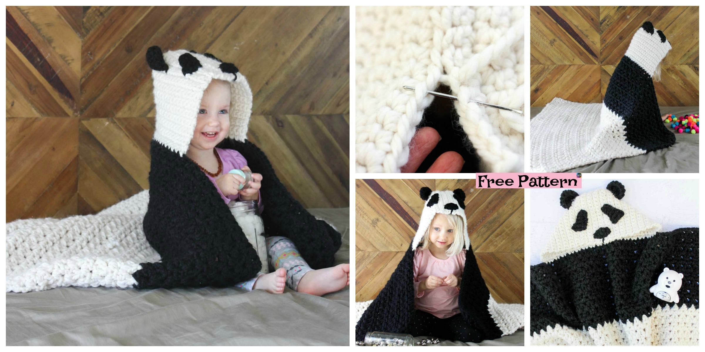 Crochet Panda Hooded Afghan – Free Pattern
