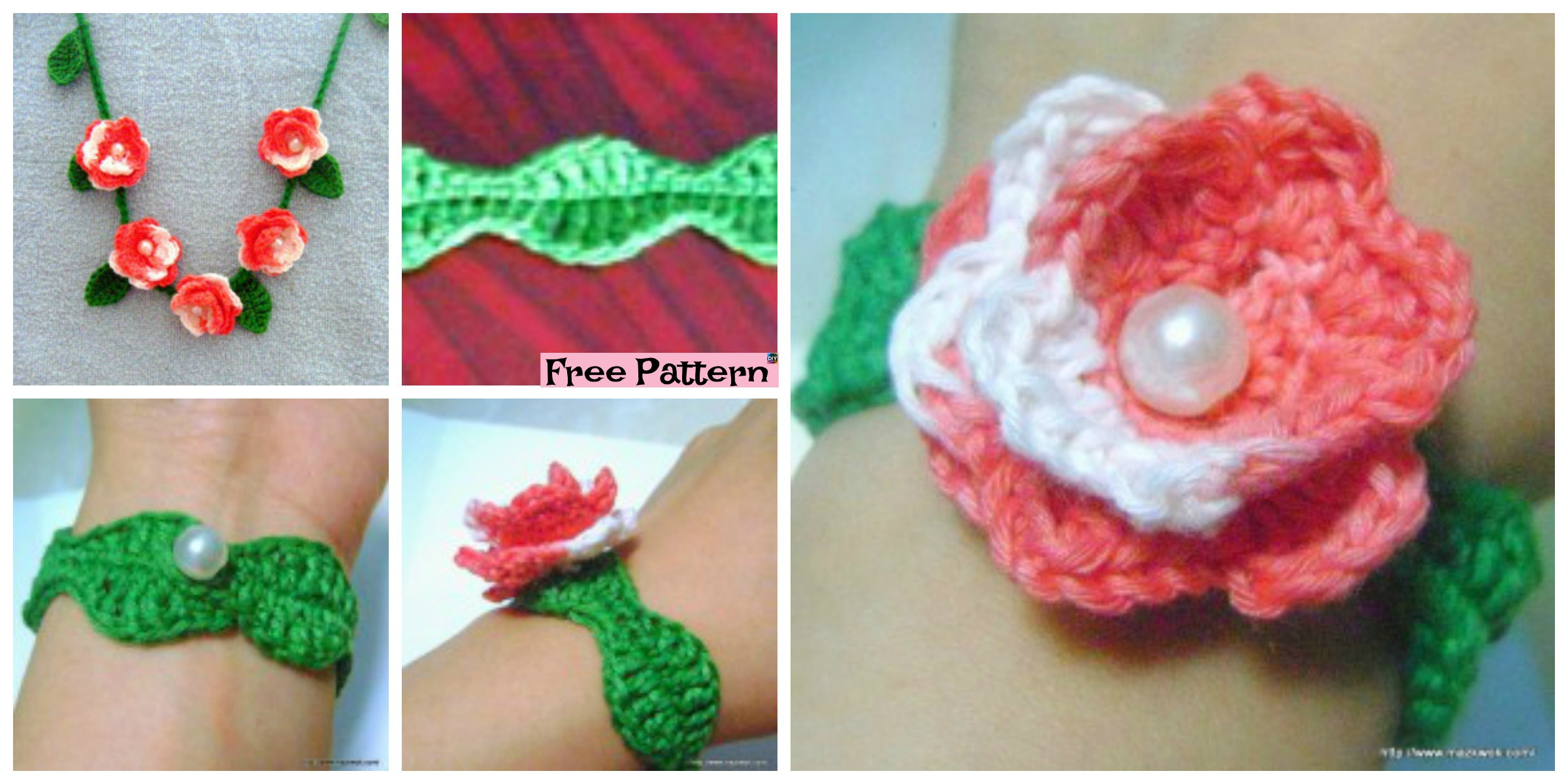 Beautiful Crochet Rose Jewelry – Free Pattern