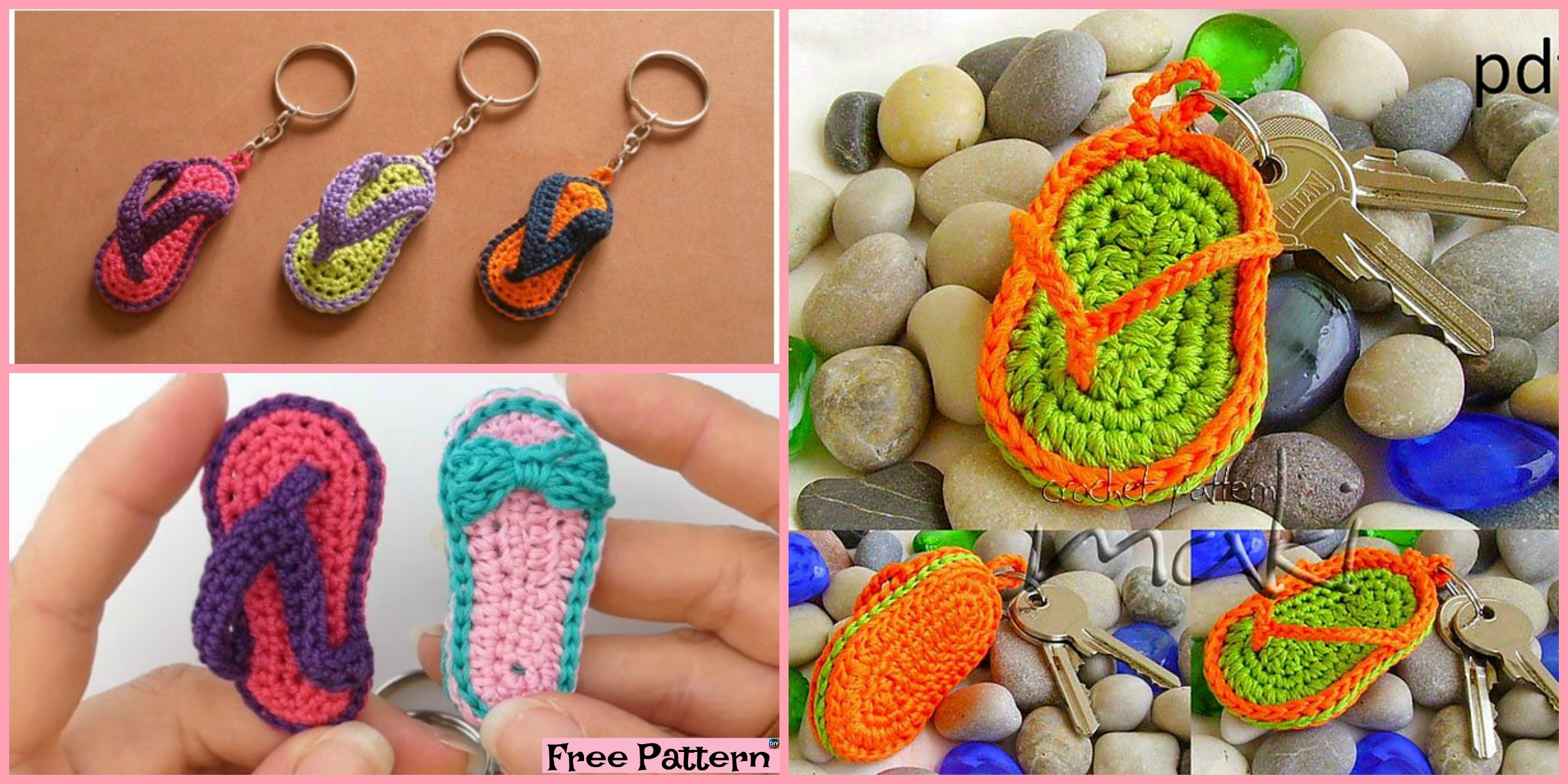 Adorable Crochet Slipper Keychain – Free Patterns & Video
