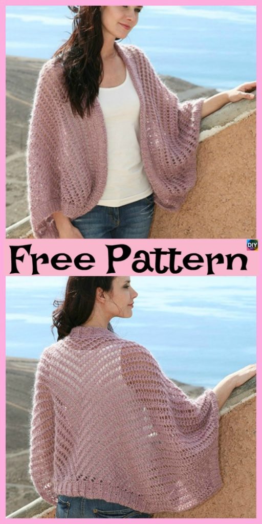 10 Beautiful Knit Blanket Sweater Free Patterns - DIY 4 EVER