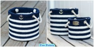 diy4ever- Crochet Nautical Basket - Free Pattern