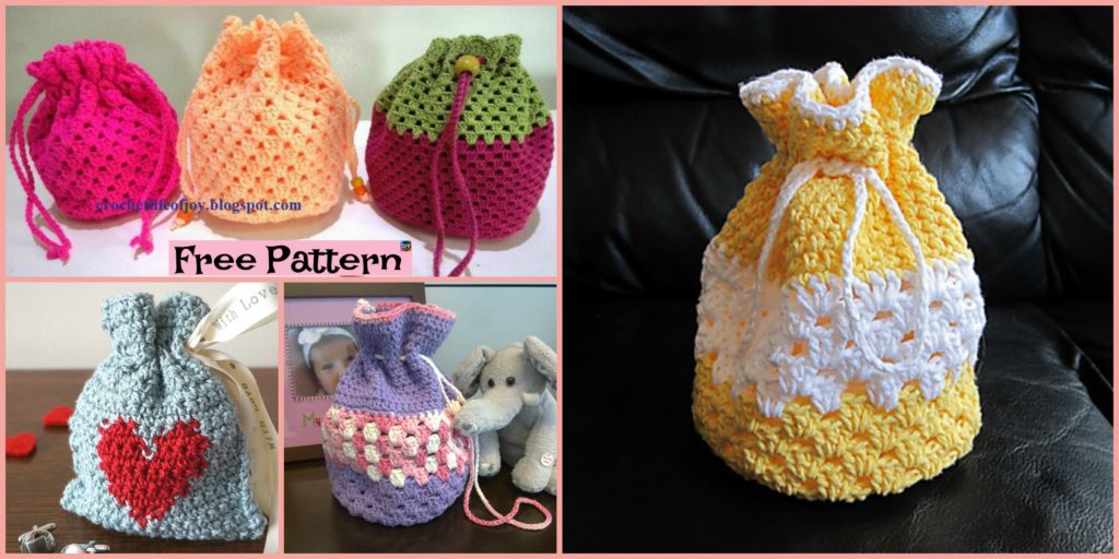 diy4ever-Round Base Crocheted Goody Bag - Free Patterns