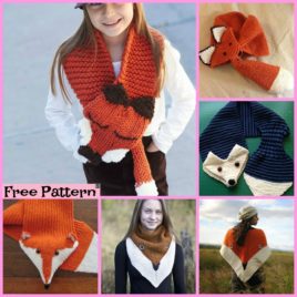 5 Cutest Knitting Fox Scarf Free Patterns - DIY 4 EVER