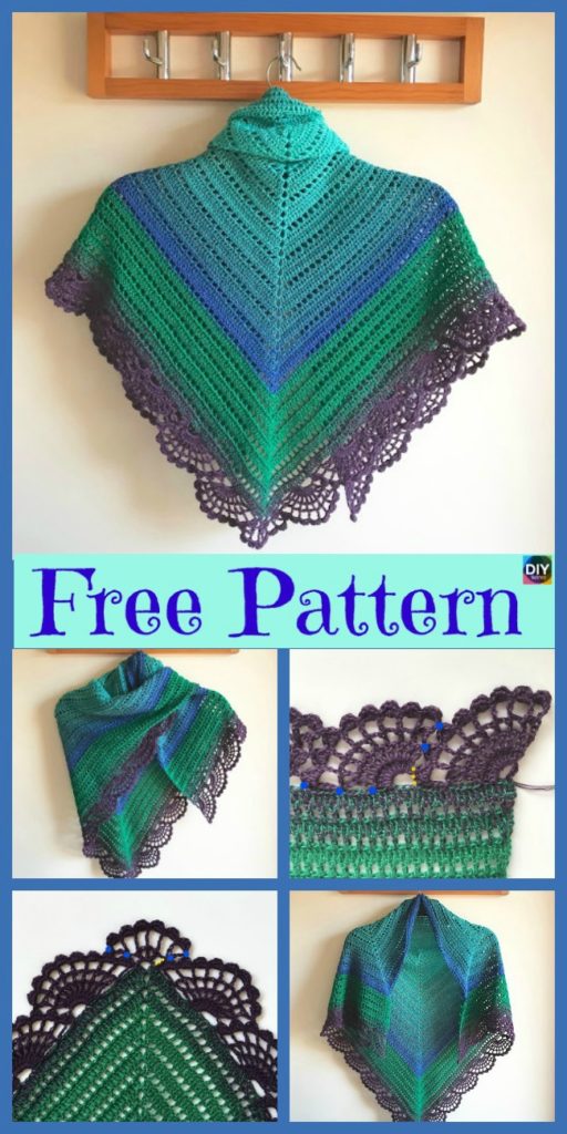 Crochet Peafowl Feathers Shawl - Free Pattern - DIY 4 EVER