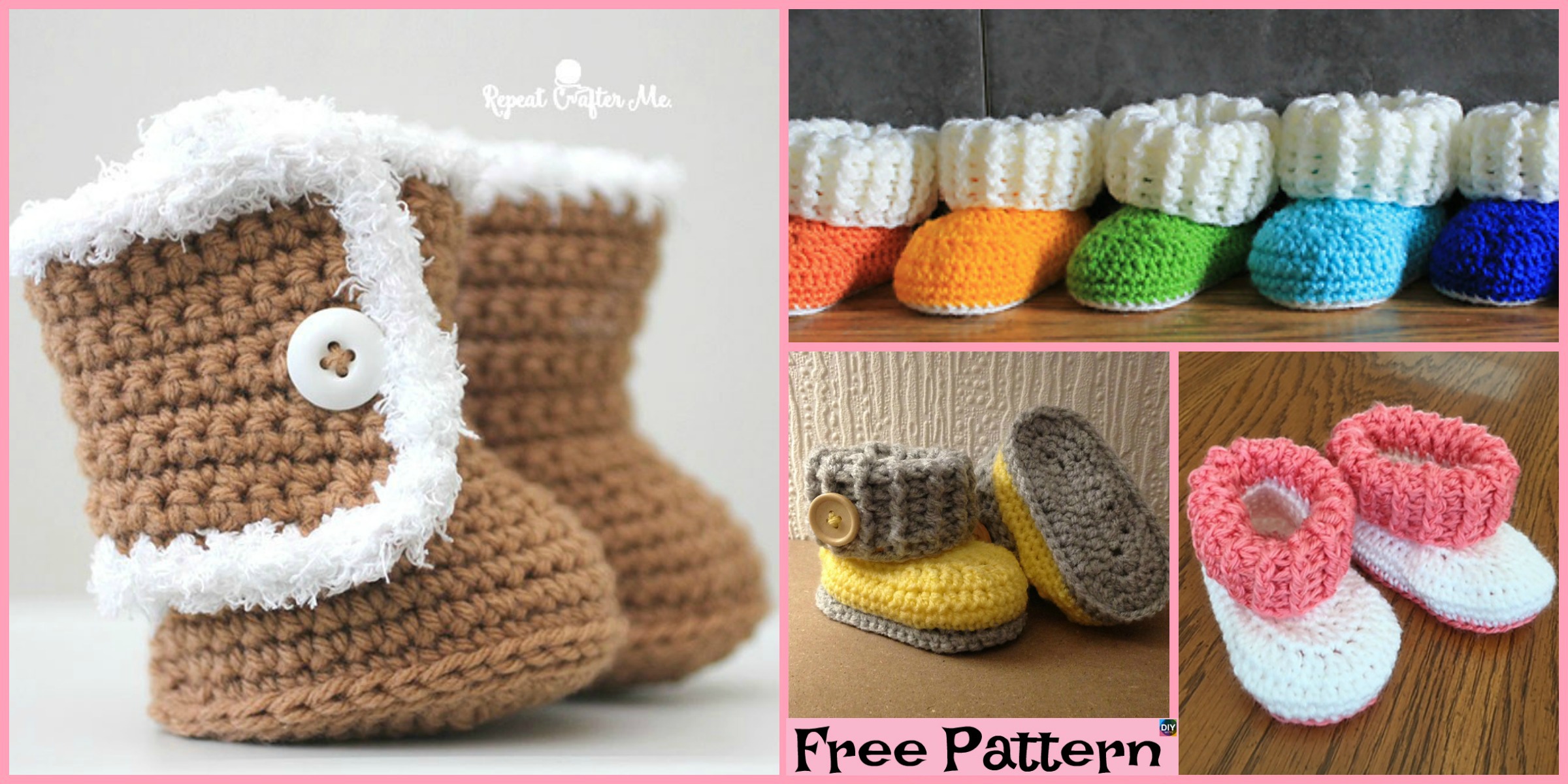 Crochet UGG style Booties – Free Patterns