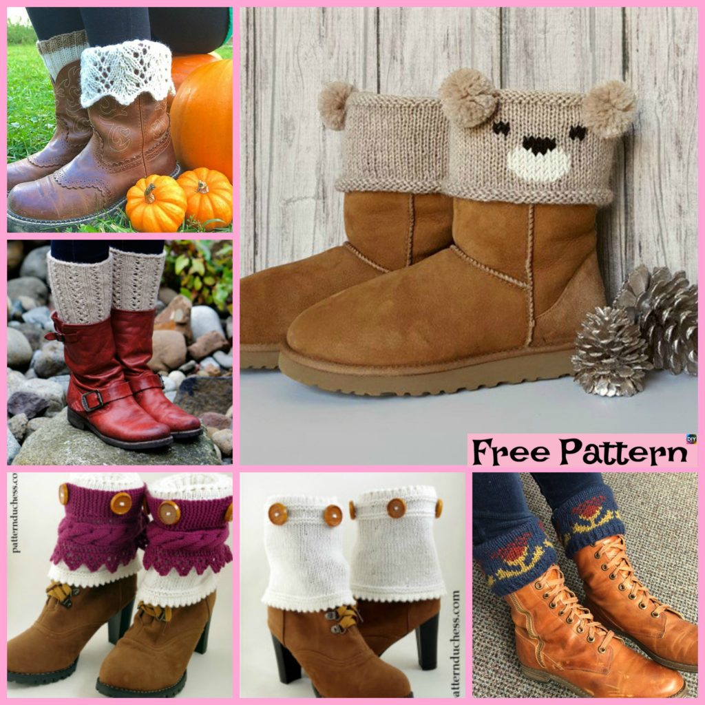 10 Cozy Knitting Boot Cuffs - Free Patterns - DIY 4 EVER