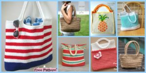 10 Pretty Crocheted Tote Bags - Free Patterns