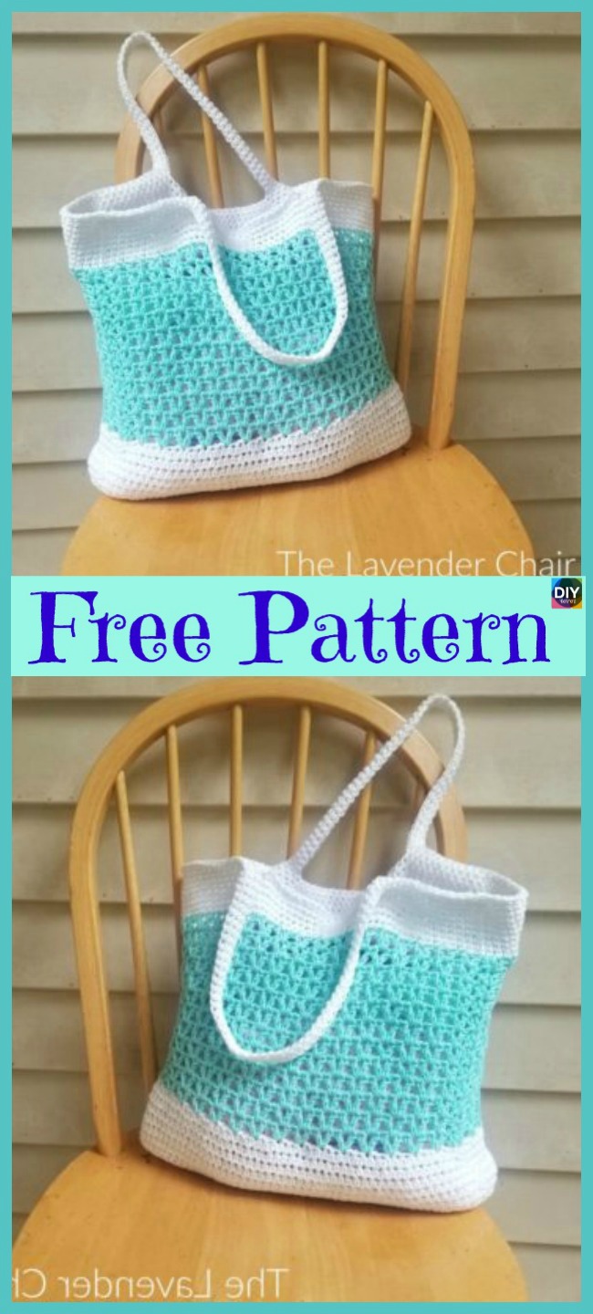 10 Pretty Crocheted Tote Bags - Free Patterns - DIY 4 EVER