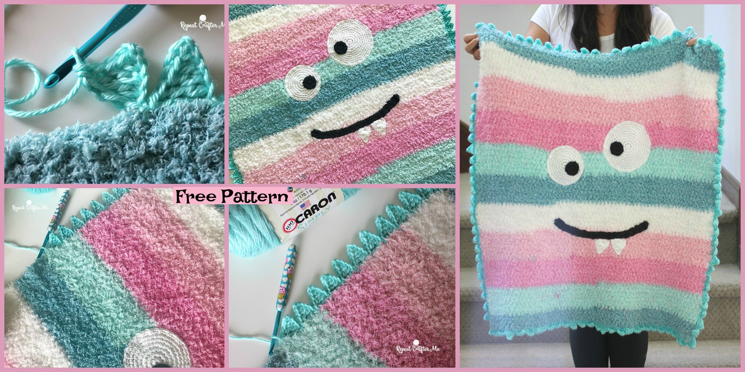 diy4ever-Crochet Monster Blanket - Free Pattern