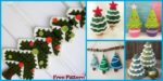 DIY4ever-8 Mini Crochet Christmas Trees - Free Patterns