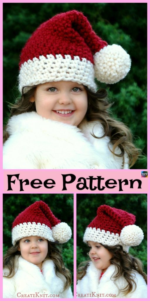 10 Crochet Christmas Hats - Free Patterns - DIY 4 EVER
