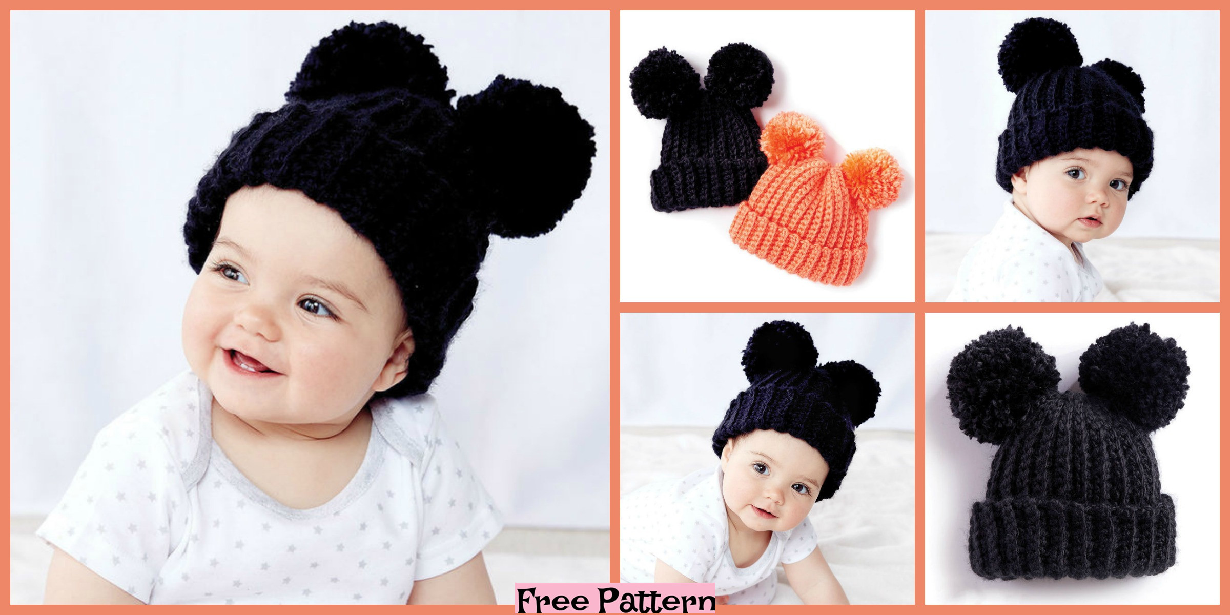 Adorable  Crochet Pompom Hat – Free Pattern