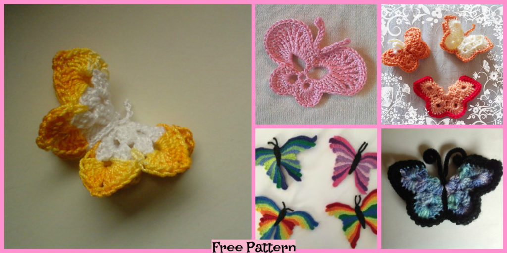 diy4ever-Pretty Crocheted Butterflies - Free Patterns
