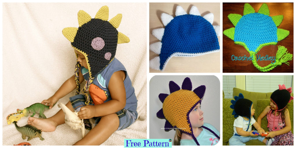 diy4ever-Crochet Dinosaur Spike Hat - Free Pattern