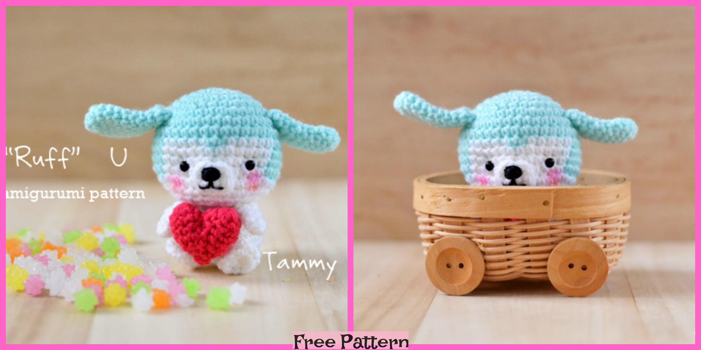 Crochet Heart  Puppy Amigurumi – Free Pattern