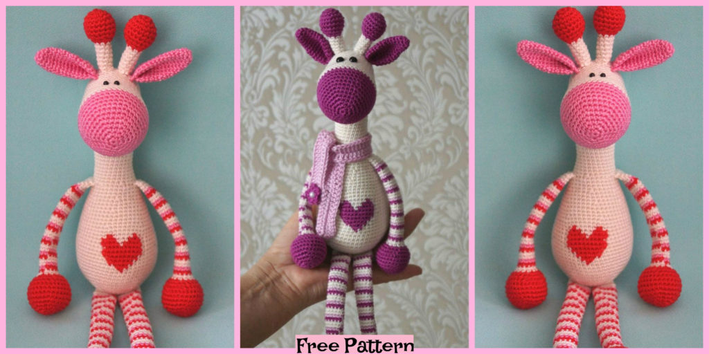 diy4ever-Crochet Hearty Giraffe Amigurumi - Free Pattern