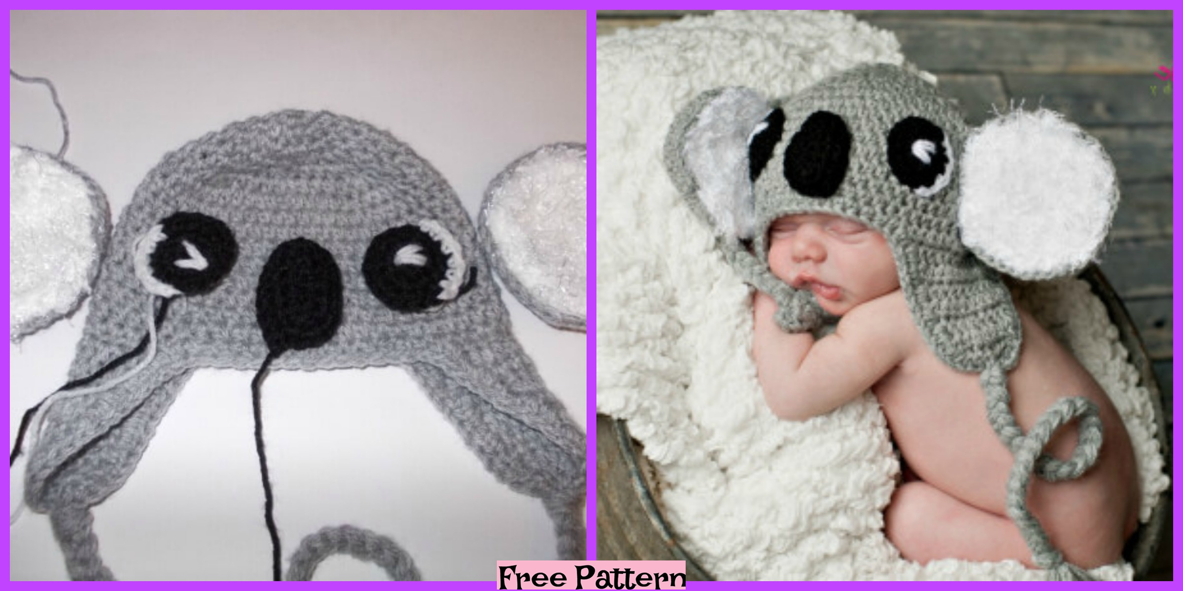 Crochet Koala Hat – Free Pattern