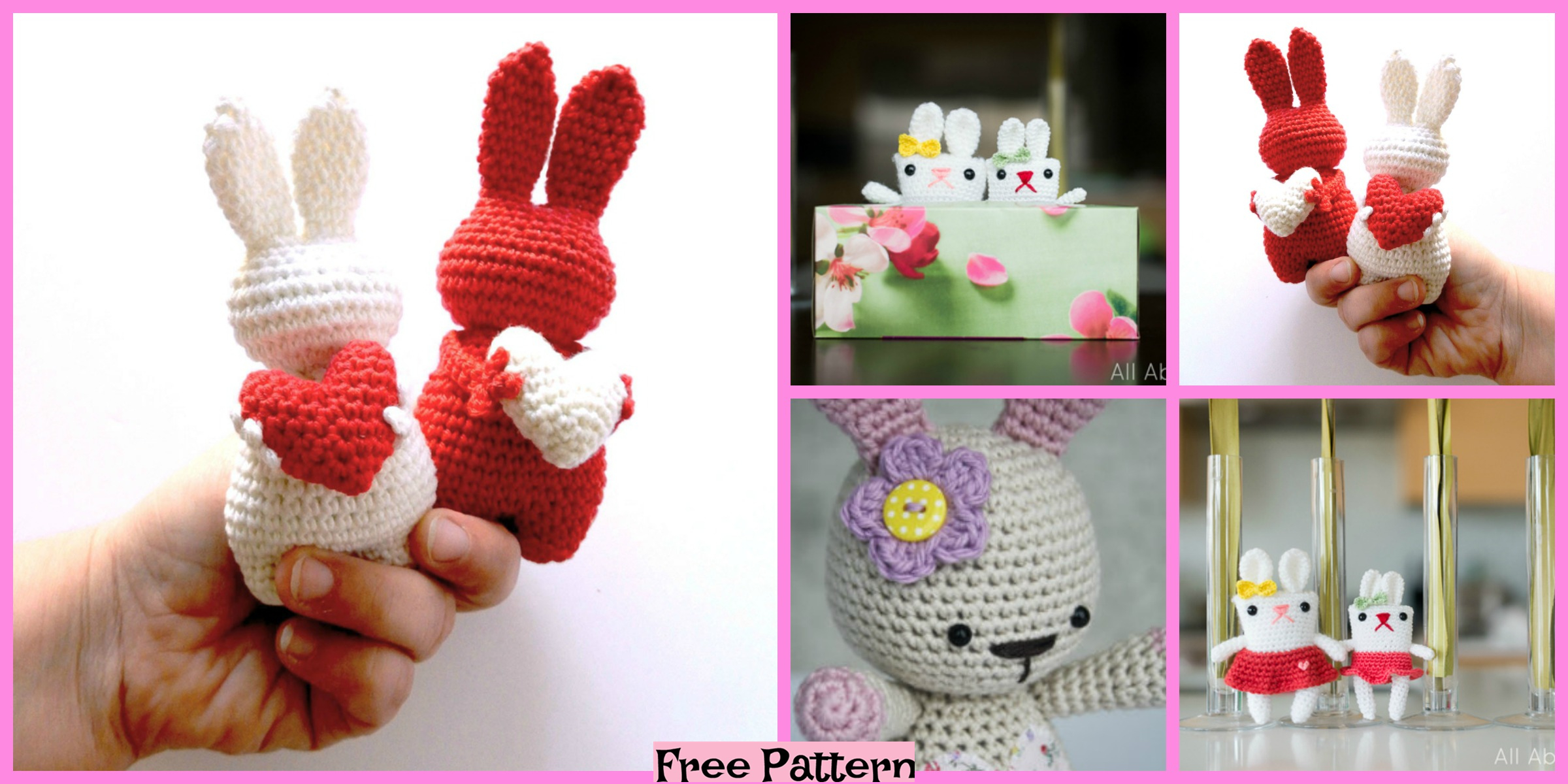 Adorable Crochet Valentine Bunny – Free Pattern