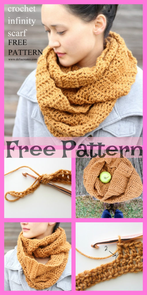12 Crochet Infinity Scarves - Free Patterns - DIY 4 EVER