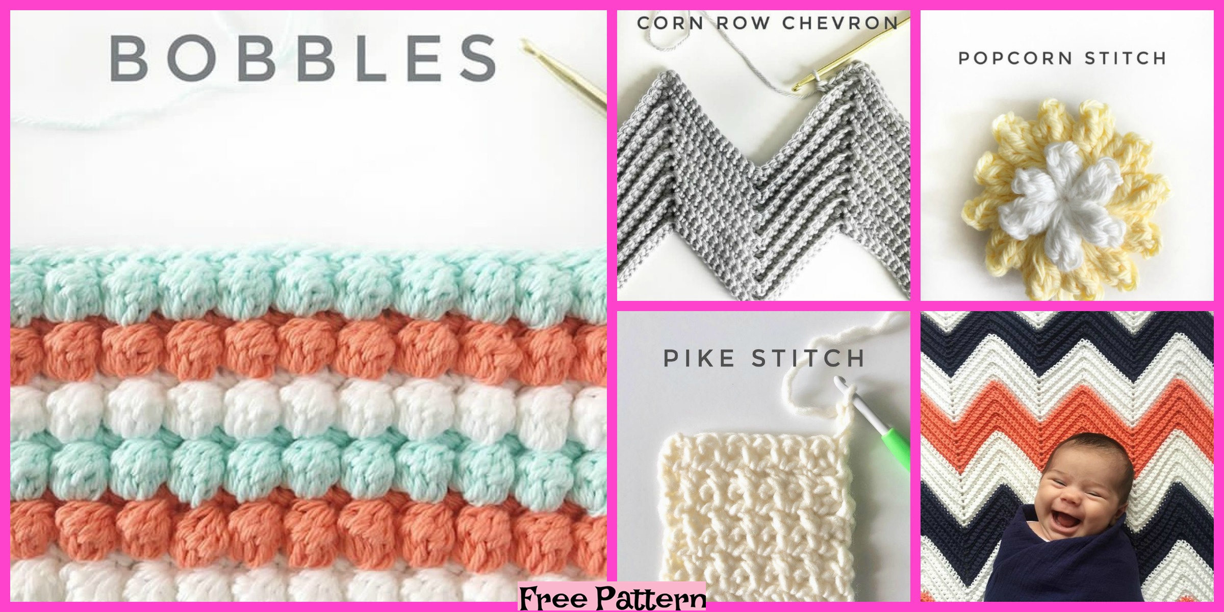 10 Wonderful Crochet Basic Stitches – Free Patterns