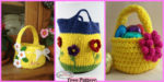 diy4ever-Crochet Flower Basket - Free Patterns