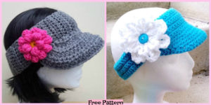 diy4ever- Crochet Sun Visor Caps- Free Patterns