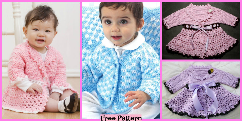diy4ever-Crochet baby Jacket - Free Patterns