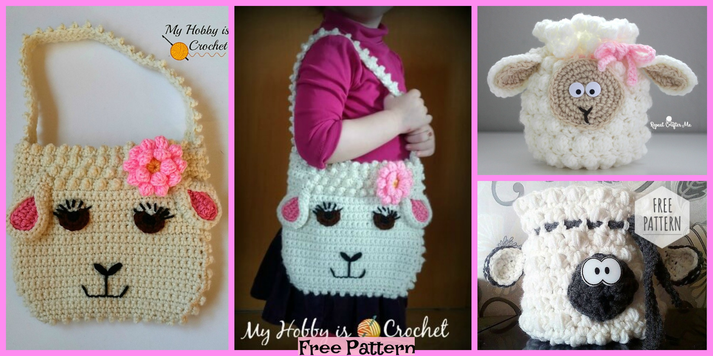 Cute Crochet Sheep Bag – Free Patterns