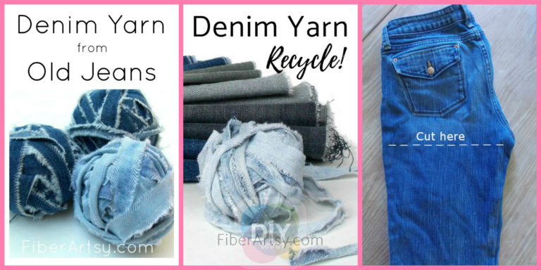 How to DIY Denim Yarn from Old Jeans - DIY 4 EVER