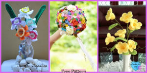 diy4ever-8 Pretty Crochet Flower Bouquets - Free Patterns