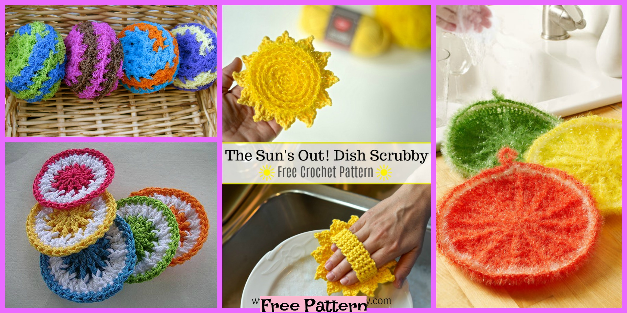 Useful Crochet Dish Scrubbies – Free Patterns