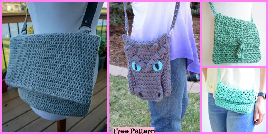 diy4ever -6 Crochet Cross Body Bag Free Patterns