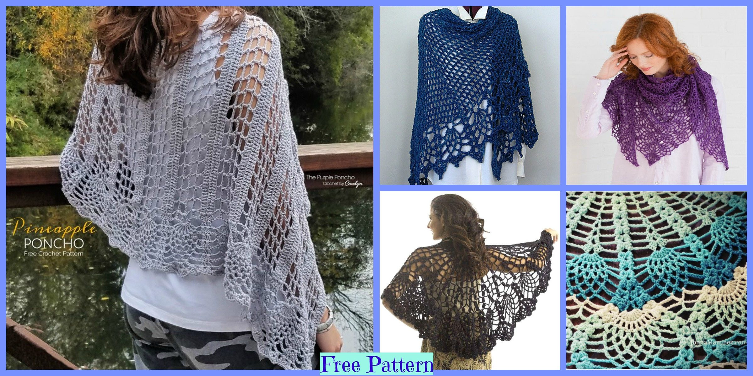 6 Pretty Crochet Pineapple Ponchos – Free Patterns