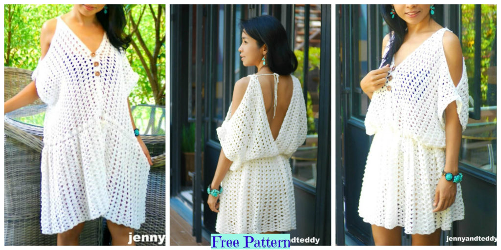 diy4ever-Crochet Boho Mini Dress - Free Pattern