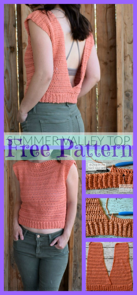 Summer Valley Crochet Top Free Pattern - DIY 4 EVER